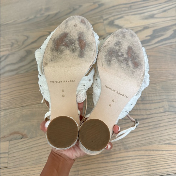 Loeffler Randall Camellia White Pleated Bow Heel - Picture 6 of 7